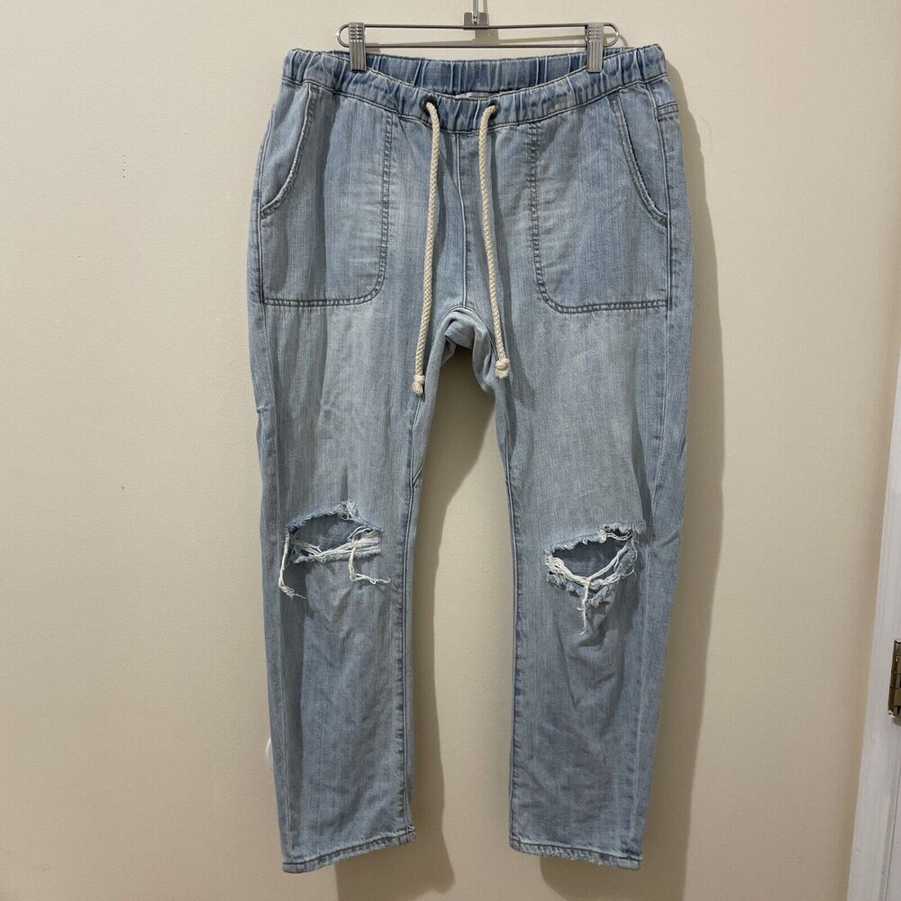 One Teaspoon Shabbies Distressed Drawstring Boyfriend Pants Jogger Size Medium